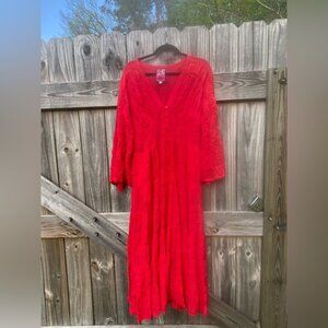 Johnny Was boho Red Dress